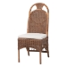 bali & pari Raya Natural Rattan Dining Chair - Handcrafted Wicker Accent Chair with High Arched Back and Cushioned Seat, Boho Coastal Seating for Dining Room or Kitchen