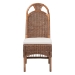 bali & pari Raya Natural Rattan Dining Chair - Handcrafted Wicker Accent Chair with High Arched Back and Cushioned Seat, Boho Coastal Seating for Dining Room or Kitchen - BSORaya-Light Brown Rattan-Cushion-DC