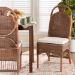 bali & pari Raya Natural Rattan Dining Chair - Handcrafted Wicker Accent Chair with High Arched Back and Cushioned Seat, Boho Coastal Seating for Dining Room or Kitchen - BSORaya-Light Brown Rattan-Cushion-DC