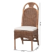 bali & pari Raya Natural Rattan Dining Chair - Handcrafted Wicker Accent Chair with High Arched Back and Cushioned Seat, Boho Coastal Seating for Dining Room or Kitchen - BSORaya-Light Brown Rattan-Cushion-DC
