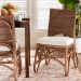 bali & pari Rivan Natural Rattan Dining Chair - Handcrafted Wicker Accent Chair with Woven Back and Cushioned Seat, Boho Coastal Seating for Dining Room or Kitchen - BSORivan-Light Brown Rattan-Cushion-DC