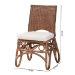 bali & pari Rivan Natural Rattan Dining Chair - Handcrafted Wicker Accent Chair with Woven Back and Cushioned Seat, Boho Coastal Seating for Dining Room or Kitchen - BSORivan-Light Brown Rattan-Cushion-DC