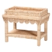 bali & pari Weyman Scalloped Rattan End Table with Removable Tray Top - Handwoven Rattan Accent Table with Shelf, Coastal Boho Style Side Table for Living Room or Bedroom