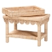 bali & pari Weyman Scalloped Rattan End Table with Removable Tray Top - Handwoven Rattan Accent Table with Shelf, Coastal Boho Style Side Table for Living Room or Bedroom - BSOWS158-Natural Rattan-ET