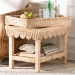 bali & pari Weyman Scalloped Rattan End Table with Removable Tray Top - Handwoven Rattan Accent Table with Shelf, Coastal Boho Style Side Table for Living Room or Bedroom - BSOWS158-Natural Rattan-ET