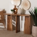 bali & pari Caruso Suar Wood Console Table - Live Edge Statement Table for Entryway or Living Room - BSOChen-Natural/Wooden-Console Table-KD-Box