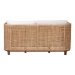 bali & pari Edda Natural Rattan Sofa with Upholstered Cushions - Coastal Style 3-Seater Couch for Living Room or Sunroom - BSOEdda-Natural-Rattan/Wooden-Cushion-Sofa