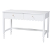 Baxton Studio Roni Writing Desk with Drawers - Modern Cottage Style Desk with Scalloped Detailing for Home Office or Vanity, White