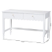 Baxton Studio Roni Writing Desk with Drawers - Modern Cottage Style Desk with Scalloped Detailing for Home Office or Vanity, White - BSORoni-White-Desk