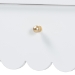 Baxton Studio Roni Writing Desk with Drawers - Modern Cottage Style Desk with Scalloped Detailing for Home Office or Vanity, White - BSORoni-White-Desk