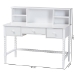 Baxton Studio Archwood Writing Desk with Hutch - 3-Drawer Wood Desk with Bobbin Design for Home Office or Bedroom Workspace, White - BSOSpindle-White-Desk