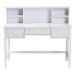 Baxton Studio Archwood Writing Desk with Hutch - 3-Drawer Wood Desk with Bobbin Design for Home Office or Bedroom Workspace, White - BSOSpindle-White-Desk