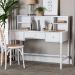 Baxton Studio Archwood Writing Desk with Hutch - 3-Drawer Wood Desk with Bobbin Design for Home Office or Bedroom Workspace, White - BSOSpindle-White-Desk