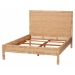 bali & pari Kalimantan Natural Rattan Bed - Coastal Boho Style Bed Frame with Woven Detailing, Queen - BSOBraided Peel-Light Honey-Wood/Rattan-Queen