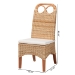 bali & pari Dyna Natural Rattan Dining Chair - Handwoven Wicker Side Chair with Removable Cushion and Loop Backrest, Boho Coastal Seating for Dining Room or Kitchen - BSODyna-Natural Wild-Wood/Rattan-Cushion-DC