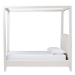 Baxton Studio Aerona Boucle Upholstered Canopy Bed - Four Poster Platform Bed with Channel-Tufted Headboard, Cream, Queen - BSOBBT61369-Canopy Cream-Queen