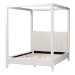 Baxton Studio Aerona Boucle Upholstered Canopy Bed - Four Poster Platform Bed with Channel-Tufted Headboard, Cream, Queen - BSOBBT61369-Canopy Cream-Queen