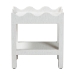bali & pari Sebastian Grasscloth Scalloped End Table - 2-Tier Accent Table with Open Shelf Storage for Living Room, Bedroom, or Entryway, White - BSOSebastian 2 Tier-White-End Table
