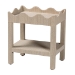 bali & pari Sebastian Grasscloth Scalloped End Table - 2-Tier Accent Table with Open Shelf Storage for Living Room, Bedroom, or Entryway, White