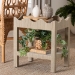 bali & pari Sebastian Grasscloth Scalloped End Table - 2-Tier Accent Table with Open Shelf Storage for Living Room, Bedroom, or Entryway, Beige - BSOSebastian 2 Tier-Beige-End Table