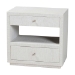 bali & pari Kai Grasscloth End Table - 2-Drawer Accent Table or Nightstand with Open Shelf, Handwoven Decor for Bedroom or Living Room