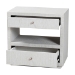 bali & pari Kai Grasscloth End Table - 2-Drawer Accent Table or Nightstand with Open Shelf, Handwoven Decor for Bedroom or Living Room - BSOKAI-2 Drawer-White-End Table