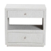 bali & pari Kai Grasscloth End Table - 2-Drawer Accent Table or Nightstand with Open Shelf, Handwoven Decor for Bedroom or Living Room - BSOKAI-2 Drawer-White-End Table