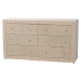 bali & pari Sage Natural Grasscloth Dresser - 6-Drawer Bedroom Storage Cabinet with Gold Ring Pulls, Modern Coastal Chest of Drawers