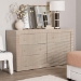 bali & pari Sage Natural Grasscloth Dresser - 6-Drawer Bedroom Storage Cabinet with Gold Ring Pulls, Modern Coastal Chest of Drawers - BSOSage-6 Drawer-Beige-Dresser