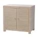 bali & pari Halen Natural Grasscloth Storage Cabinet - Two-Door Console Storage Solution with Gold Ring Pulls, Modern Coastal Organizer for Entryway, Living Room or Bedroom
