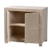 bali & pari Halen Natural Grasscloth Storage Cabinet - Two-Door Console Storage Solution with Gold Ring Pulls, Modern Coastal Organizer for Entryway, Living Room or Bedroom - BSOHalen-Beige-Cabinet