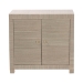 bali & pari Halen Natural Grasscloth Storage Cabinet - Two-Door Console Storage Solution with Gold Ring Pulls, Modern Coastal Organizer for Entryway, Living Room or Bedroom - BSOHalen-Beige-Cabinet