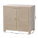 bali & pari Halen Natural Grasscloth Storage Cabinet - Two-Door Console Storage Solution with Gold Ring Pulls, Modern Coastal Organizer for Entryway, Living Room or Bedroom - BSOHalen-Beige-Cabinet