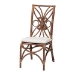 bali & pari Brama Natural Rattan Dining Chair with Decorative Backrest and Cushioned Seat, Boho Coastal Style Seating for Dining Room or Kitchen