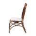 bali & pari Brama Natural Rattan Dining Chair with Decorative Backrest and Cushioned Seat, Boho Coastal Style Seating for Dining Room or Kitchen - BSOBrama-Light Brown Rattan-Cushion-DC