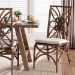 bali & pari Brama Natural Rattan Dining Chair with Decorative Backrest and Cushioned Seat, Boho Coastal Style Seating for Dining Room or Kitchen - BSOBrama-Light Brown Rattan-Cushion-DC