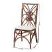 bali & pari Brama Natural Rattan Dining Chair with Decorative Backrest and Cushioned Seat, Boho Coastal Style Seating for Dining Room or Kitchen - BSOBrama-Light Brown Rattan-Cushion-DC