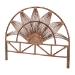 bali & pari Jasmine Natural Rattan Headboard with Sunburst Design - Boho Coastal Style Standalone Headboard, Light Brown, Queen