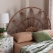 bali & pari Jasmine Natural Rattan Headboard with Sunburst Design - Boho Coastal Style Standalone Headboard, Light Brown, Queen - BSOJasmine-Light Brown Rattan-Queen-HB