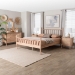 Baxton Studio Laurent Bamboo-Style 4-Piece Bedroom Set - Spindle Platform Bed with Matching Dresser and Two Nightstands, Cottage Farmhouse Style, Queen - BSOFemi-Beech-Queen 4PC Bedroom Set