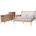 Baxton Studio Laurent Bamboo-Style 4-Piece Bedroom Set - Spindle Platform Bed with Matching Dresser, Chest, and Nightstand, Cottage Farmhouse Style, Queen