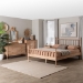 Baxton Studio Laurent Bamboo-Style 4-Piece Bedroom Set - Spindle Platform Bed with Matching Dresser, Chest, and Nightstand, Cottage Farmhouse Style, Queen - BSOCandis-Beech-Queen 4PC Bedroom Set