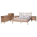 Baxton Studio Laurent Bamboo-Style 5-Piece Bedroom Set - Spindle Platform Bed with Matching Dresser, Chest, and Two Nightstands, Cottage Farmhouse Style, Queen