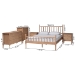 Baxton Studio Laurent Bamboo-Style 5-Piece Bedroom Set - Spindle Platform Bed with Matching Dresser, Chest, and Two Nightstands, Cottage Farmhouse Style, Queen - BSOCandis-Beech-Queen 5PC Bedroom Set