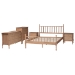 Baxton Studio Laurent Bamboo-Style 5-Piece Bedroom Set - Spindle Platform Bed with Matching Dresser, Chest, and Two Nightstands, Cottage Farmhouse Style, Queen - BSOCandis-Beech-Queen 5PC Bedroom Set