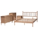 Baxton Studio Laurent Bamboo-Style 4-Piece Bedroom Set - Spindle Platform Bed with Matching Dresser, Chest, and Nightstand, Cottage Farmhouse Style, Queen - BSOCandis-Beech-Queen 4PC Bedroom Set