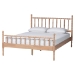 Baxton Studio Laurent Bamboo-Style 4-Piece Bedroom Set - Spindle Platform Bed with Matching Dresser, Chest, and Nightstand, Cottage Farmhouse Style, Queen - BSOCandis-Beech-Queen 4PC Bedroom Set