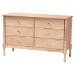 Baxton Studio Laurent Bamboo-Style 4-Piece Bedroom Set - Spindle Platform Bed with Matching Dresser, Chest, and Nightstand, Cottage Farmhouse Style, Queen - BSOCandis-Beech-Queen 4PC Bedroom Set