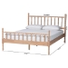 Baxton Studio Laurent Platform Bed - Spindle Bed Frame with Bamboo-Style Turned Posts, Cottage Farmhouse Bedroom Furniture, Queen - BSOMG0258-Beech-Queen