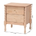 Baxton Studio Laurent Nightstand - 2-Drawer Bedside Table with Bamboo-Style Turned Legs, Cottage Farmhouse End Table for Bedroom - BSOMG9017-Beech-2DW-NS